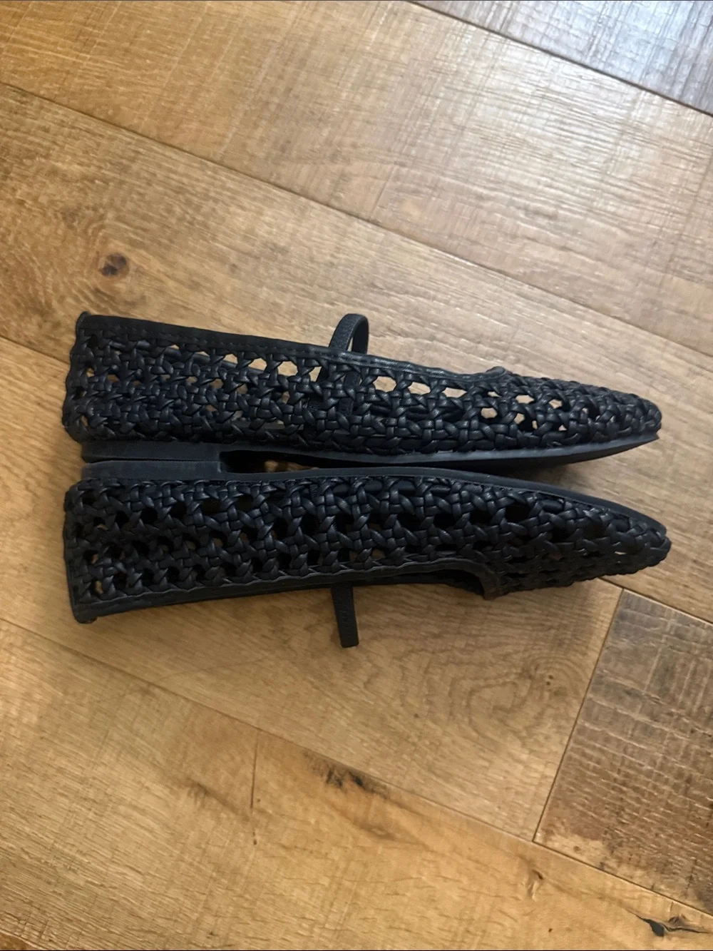 Cushionaire Black Woven Mary Jane Flats with Elastic Strap
